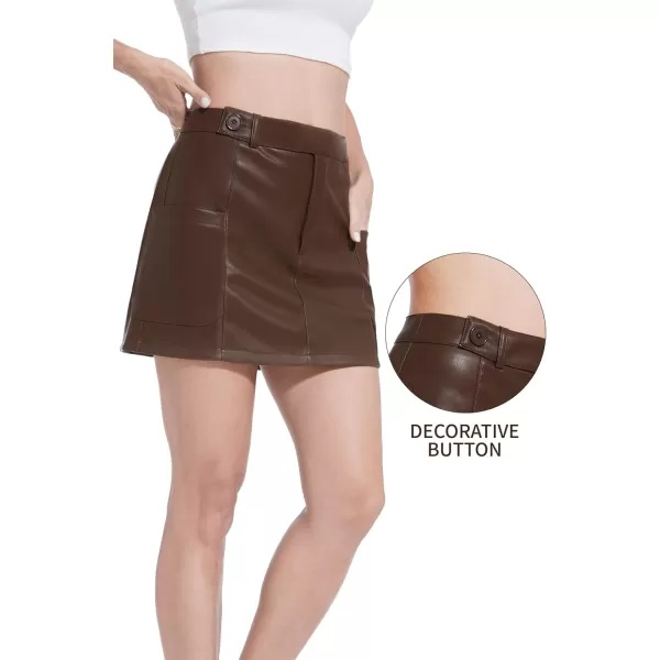 Fahsyee Womens Faux Leather Skirt Black High Waisted Stretchy Zipper Mini A Line Pencil Short Plus Size SXXLCoffeelctd