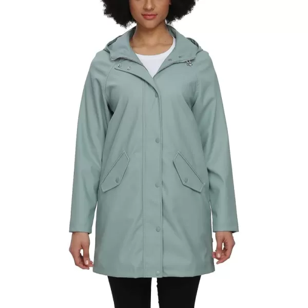 Fahsyee Raincoat Women Rain Jacket Waterproof Raincoat Hooded Windbreaker Outdoor Long ActiveLongceladon