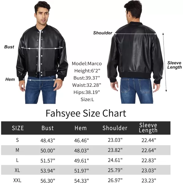 Fahsyee Leather Jackets for Men Faux Bomber Jacket Men Motorcycle Lapel Asymmetric ZipUp Blet Slim Fit Biker CoatBlack05