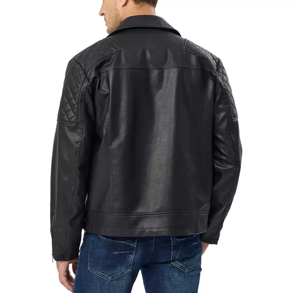 Fahsyee Faux Leather Jacket Men  Black Bomber Jackets Motorcycle Stand Collar Lightweight ZipUp Slim Fit Biker CoatBlack06