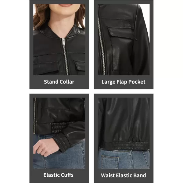 Fahsyee Faux Leather Jacket Women  Black Motorcycle Short Coat Moto Biker Blazer Casual Pleather Jackets Fashion SXXLRaven