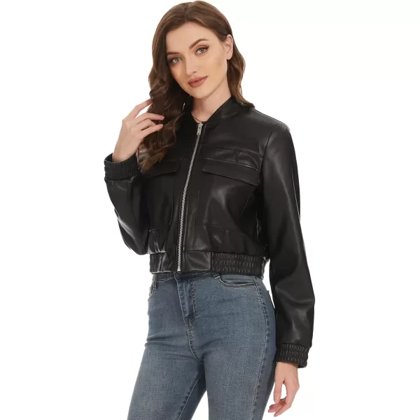 Fahsyee Faux Leather Jacket Women  Black Motorcycle Short Coat Moto Biker Blazer Casual Pleather Jackets Fashion SXXLRaven