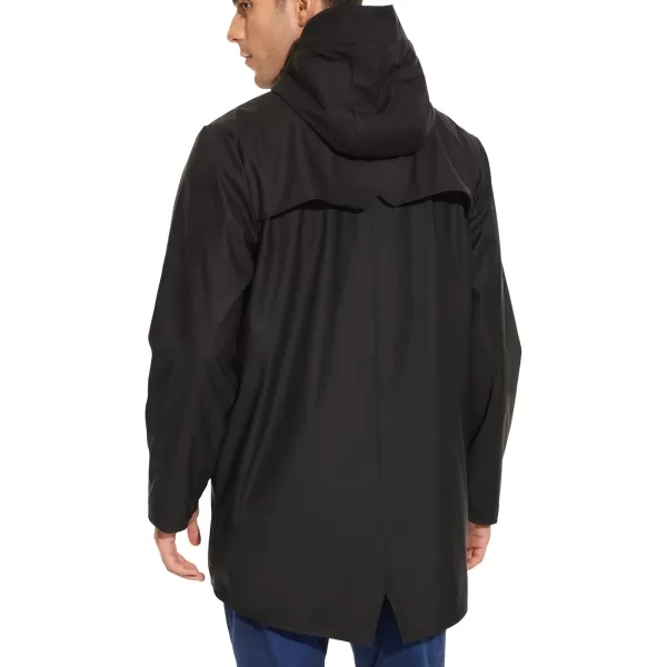 Fahsyee Rain Jacket Men Waterproof  Mens Raincoat Lightweight Rain Coat With Hood Long Breathable Windbreaker TrenchBlack01