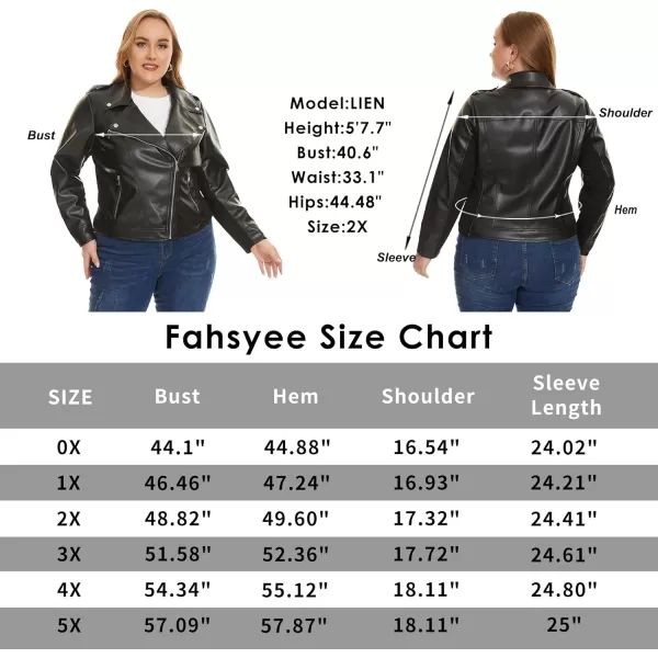 Fahsyee Womens Faux Leather Jackets Zip Up Motorcycle Short PU Moto Biker Outwear Fitted Slim CoatBlack