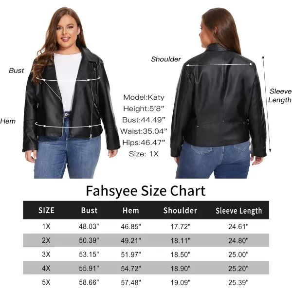Fahsyee Womens Faux Leather Jackets Zip Up Motorcycle Short PU Moto Biker Outwear Fitted Slim CoatClassic Black