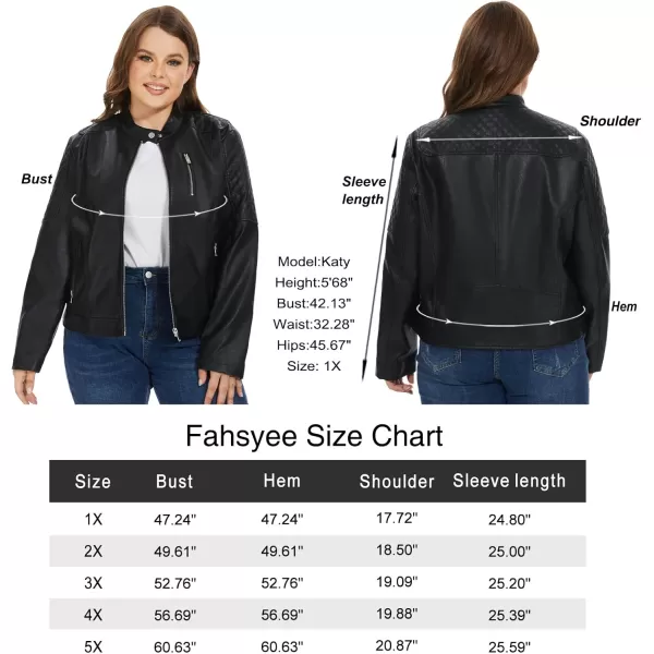 Fahsyee Womens Faux Leather Jackets Zip Up Motorcycle Short PU Moto Biker Outwear Fitted Slim CoatRaven