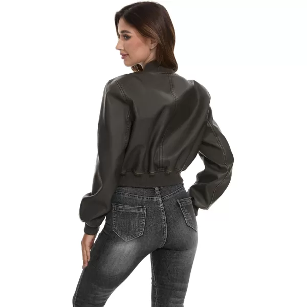imageFahsyee Womens Leather Jackets Faux Motorcycle Biker Coat Short Lightweight VeganLwblack