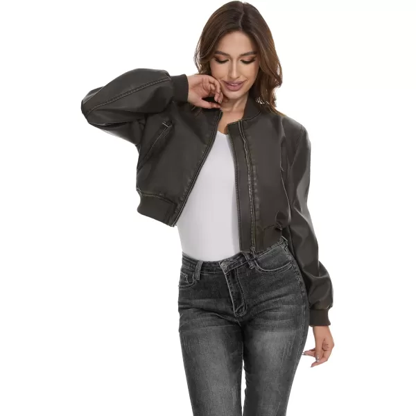 imageFahsyee Womens Leather Jackets Faux Motorcycle Biker Coat Short Lightweight VeganLwblack