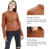 imageFahsyee Black Faux Leather Jackets for Women Motorcycle PU Moto Biker Outwear CoatBrown