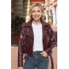 imageFahsyee Faux Leather Jacket for Women Vegan Jackets Moto Biker Motocycle CoatWine Red
