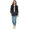 imageFahsyee Women Faux Leather Shacket Moto Biker Shirts Loose Fit Blazer Long Sleeves Button Casual Jacket Plus Size SXXLBlackbelt