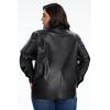 imageFahsyee Women Faux Leather Shacket Moto Biker Shirts Loose Fit Blazer Long Sleeves Button Casual Jacket Plus Size SXXLBlackfp