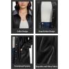 imageFahsyee Women Faux Leather Shacket Moto Biker Shirts Loose Fit Blazer Long Sleeves Button Casual Jacket Plus Size SXXLBlackfp