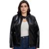 imageFahsyee Womens Faux Leather Jackets Zip Up Motorcycle Short PU Moto Biker Outwear Fitted Slim CoatDeep Black