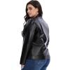 imageFahsyee Womens Faux Leather Jackets Zip Up Motorcycle Short PU Moto Biker Outwear Fitted Slim CoatDeep Black