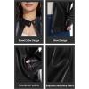 imageFahsyee Womens Faux Leather Jackets Zip Up Motorcycle Short PU Moto Biker Outwear Fitted Slim CoatDeep Black