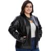imageFahsyee Womens Faux Leather Jackets Zip Up Motorcycle Short PU Moto Biker Outwear Fitted Slim CoatDeep Black