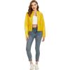 imageFahsyee Zip Leather Jackets for Women Motorcycle Faux PU Moto Biker Outwear CoatYellow