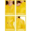 imageFahsyee Zip Leather Jackets for Women Motorcycle Faux PU Moto Biker Outwear CoatYellow