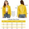 imageFahsyee Zip Leather Jackets for Women Motorcycle Faux PU Moto Biker Outwear CoatYellow