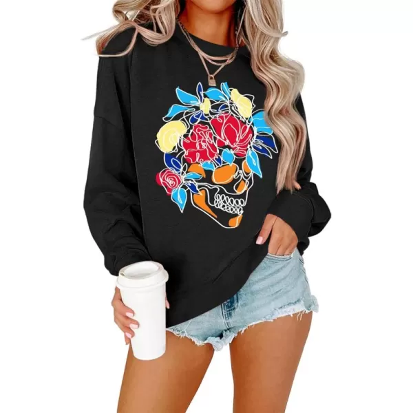 Black/White/Red Skull Flower