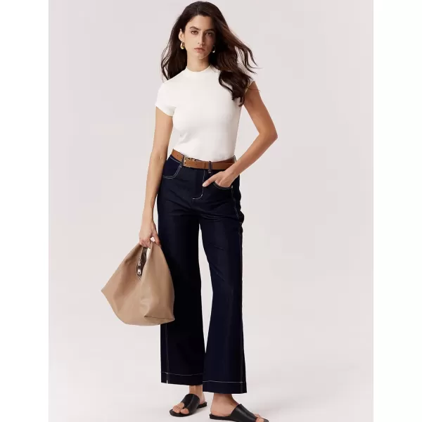 imageAmoretu Womens Boat Neck Short Sleeve Shirts Summer Ribbed Slim Fit Tshirt Basic Top BlousesLinen White