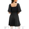 imageAmoretu Womens Modal Sweetheart Summer Dress ALine Twist Front Flowy Double Lined Mini DressesBlack