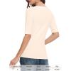 imageAmoretu Womens Henley Half Sleeve Tops Ribbed Button Down Fitted ShirtsCream