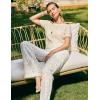 imageAmoretu Womens Knit Sweater Crew Neck Short Sleeve Pullover Ribbed Tops 2025