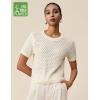 imageAmoretu Womens Knit Sweater Crew Neck Short Sleeve Pullover Ribbed Tops 2025