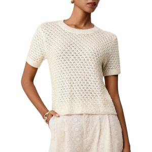 imageAmoretu Womens Knit Sweater Crew Neck Short Sleeve Pullover Ribbed Tops 2025