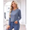 imageAmoretu Long Sleeve Tops Crew Neck Shirt Loose Fit Curved Hem Side Splits Trendy Extra Long T Shirt