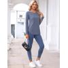 imageAmoretu Long Sleeve Tops Crew Neck Shirt Loose Fit Curved Hem Side Splits Trendy Extra Long T Shirt