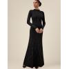 image:imageAmoretu Womens Wool Mock Neck Knit Dress Rhinestone Backless Long Sleeve Sweater Dress