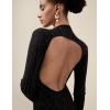 image:imageAmoretu Womens Wool Mock Neck Knit Dress Rhinestone Backless Long Sleeve Sweater Dress