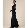 image:imageAmoretu Womens Wool Mock Neck Knit Dress Rhinestone Backless Long Sleeve Sweater Dress