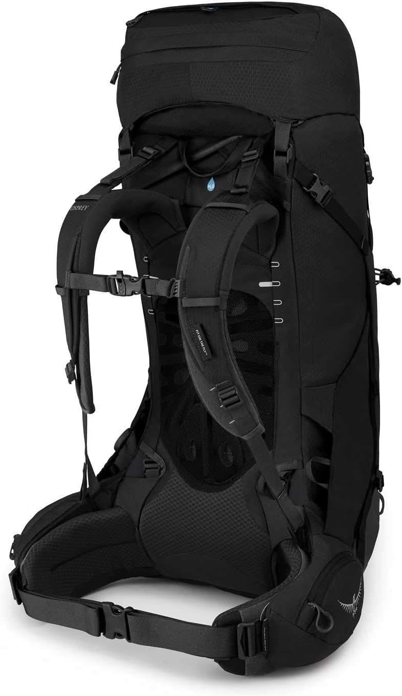 Osprey Aether 55L Mens Backpacking Backpack Garlic Mustard Green SMBlack