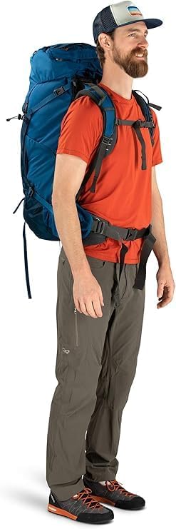 Osprey Aether 65 Mens Backpacking BackpackGarlic Mustard Green