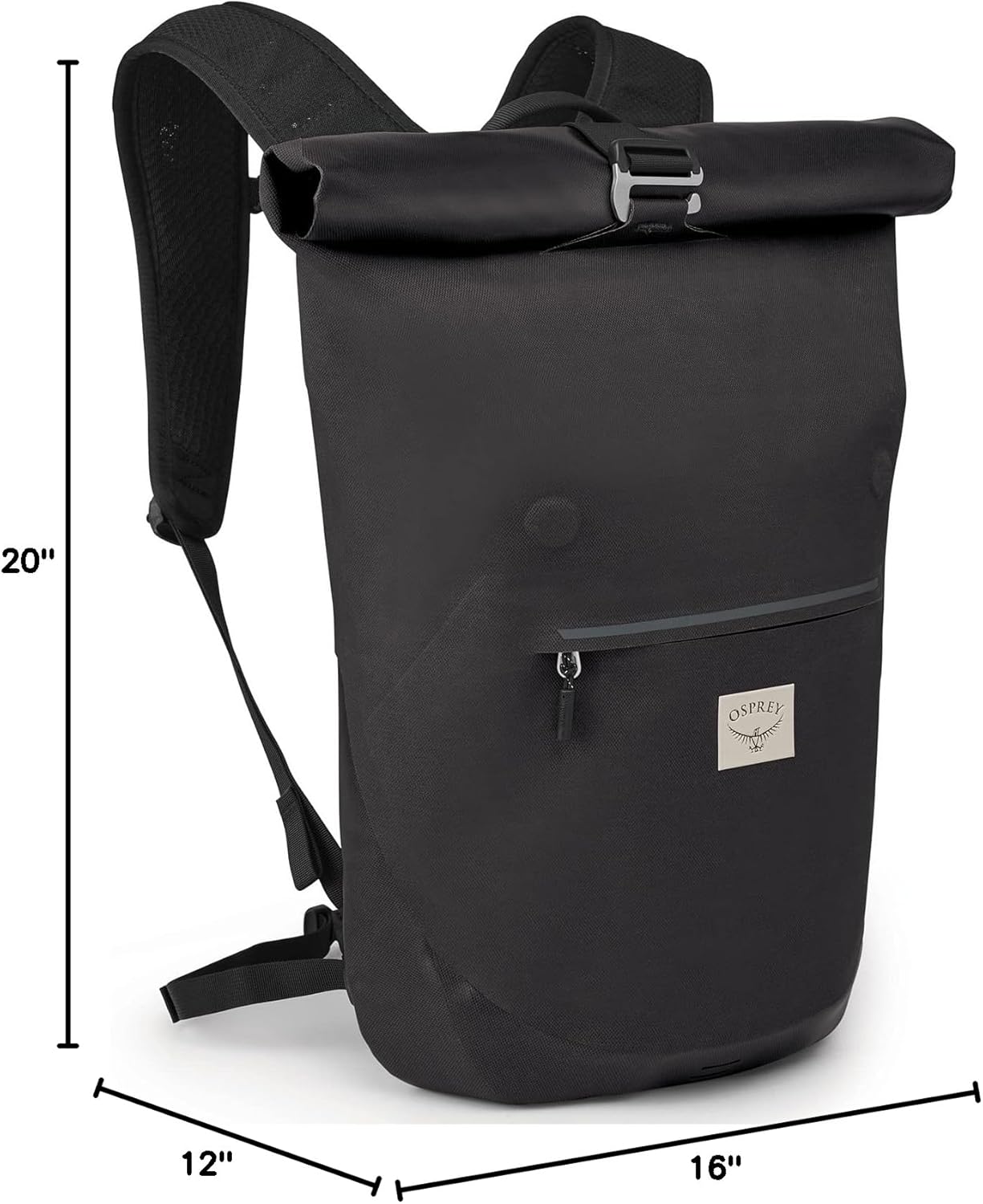 Osprey Arcane Roll Top 18L Waterproof Laptop Backpack Acorn RedStonewash Black