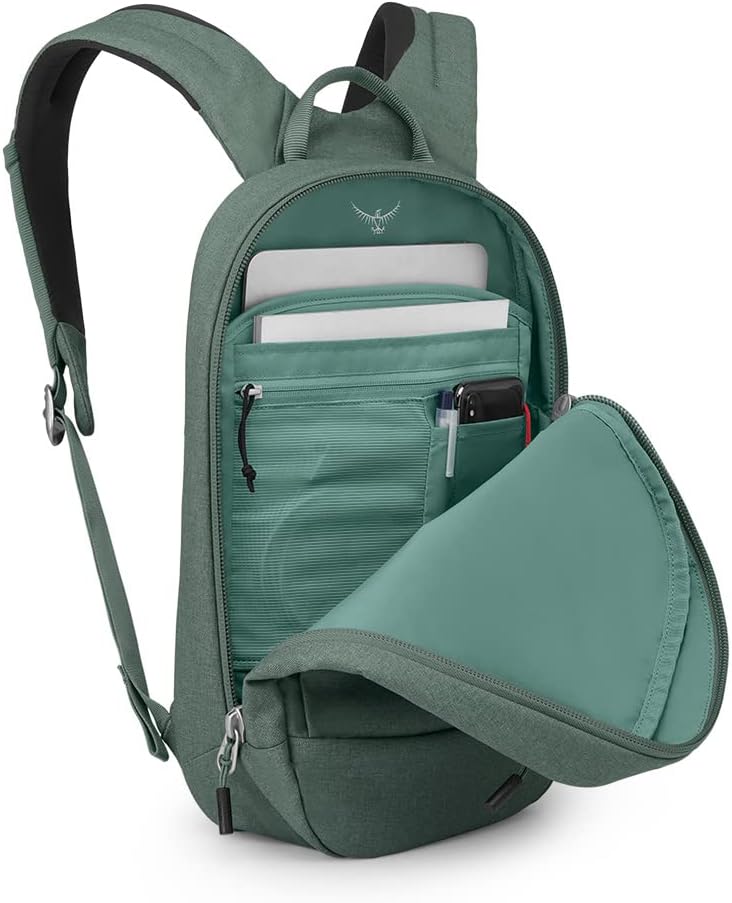 Osprey Arcane Small Day Commuter Backpack Porcelain Orange HeatherPine Leaf Green