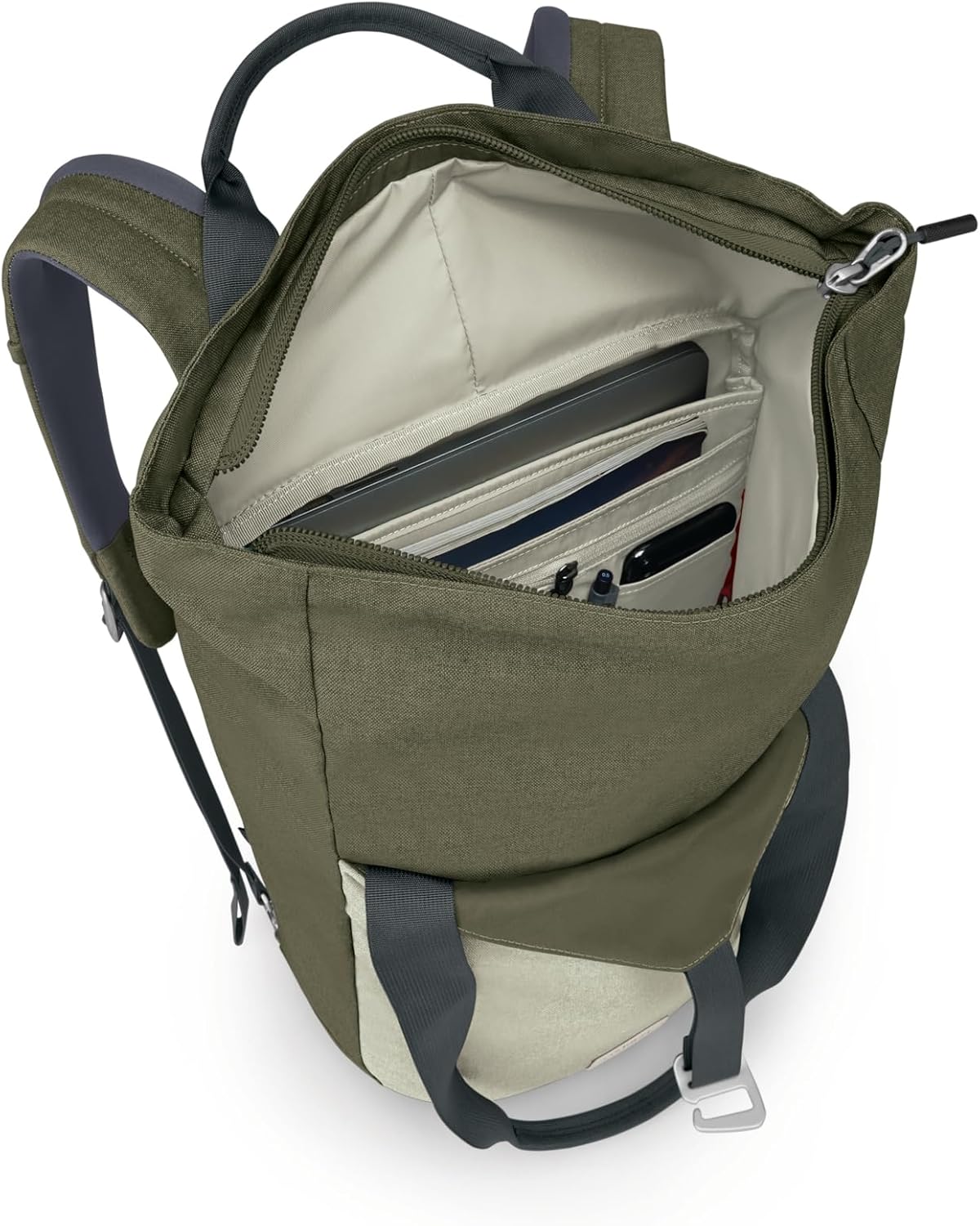 Osprey Arcane Zip Top Tote Backpack Porcelain Orange HeatherEarl GreySandy Grey Heather