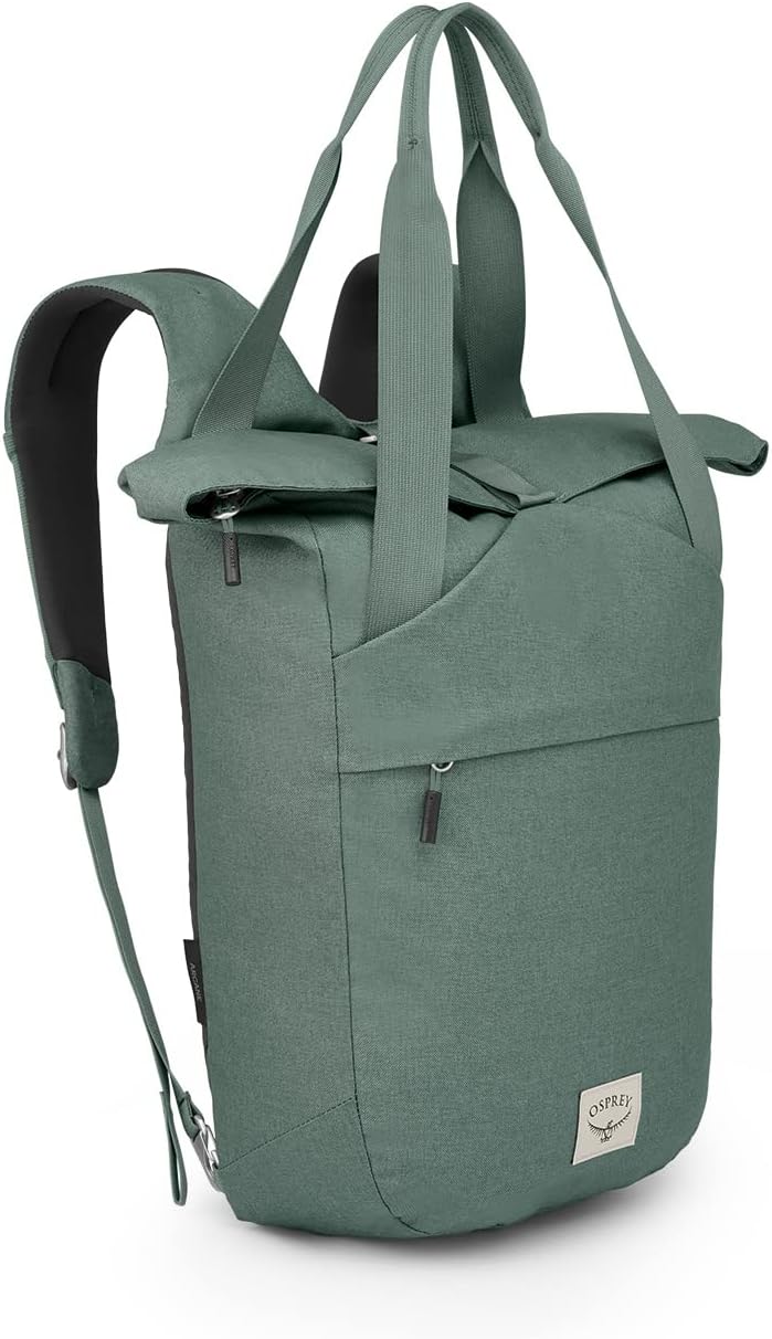 Osprey Arcane Zip Top Tote Backpack Porcelain Orange HeatherPine Leaf Green