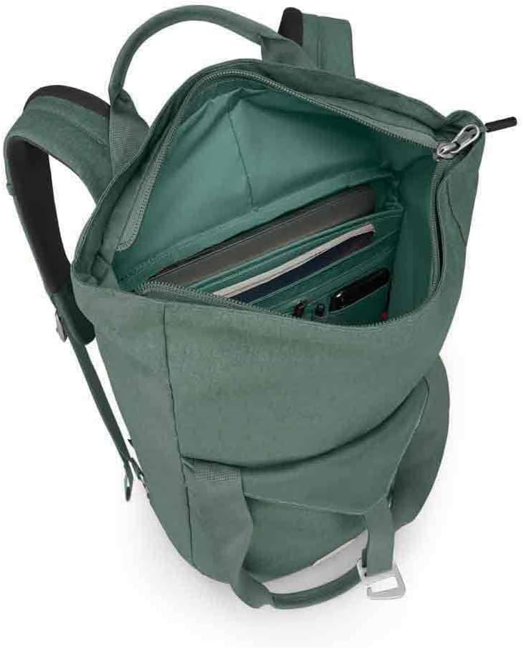 Osprey Arcane Zip Top Tote Backpack Porcelain Orange HeatherPine Leaf Green
