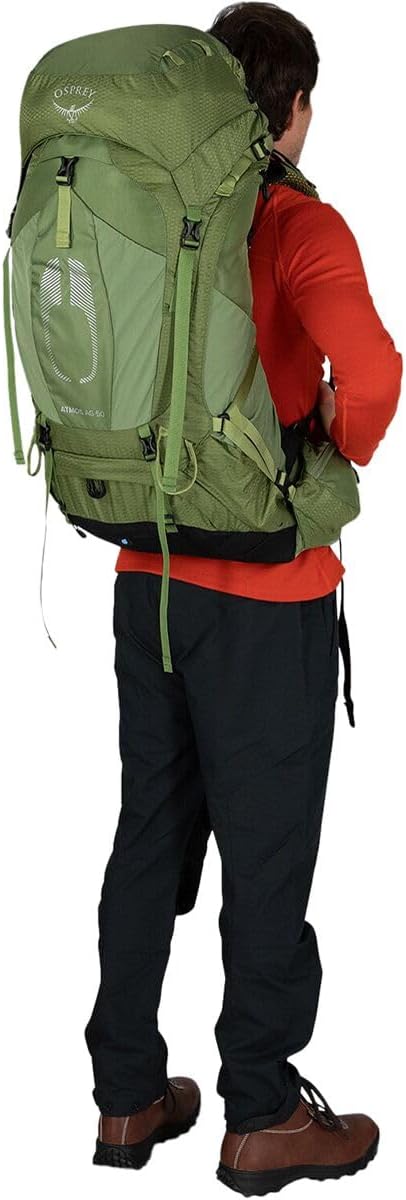 Osprey Atmos AG 50L Mens Backpacking BackpackMythical Green