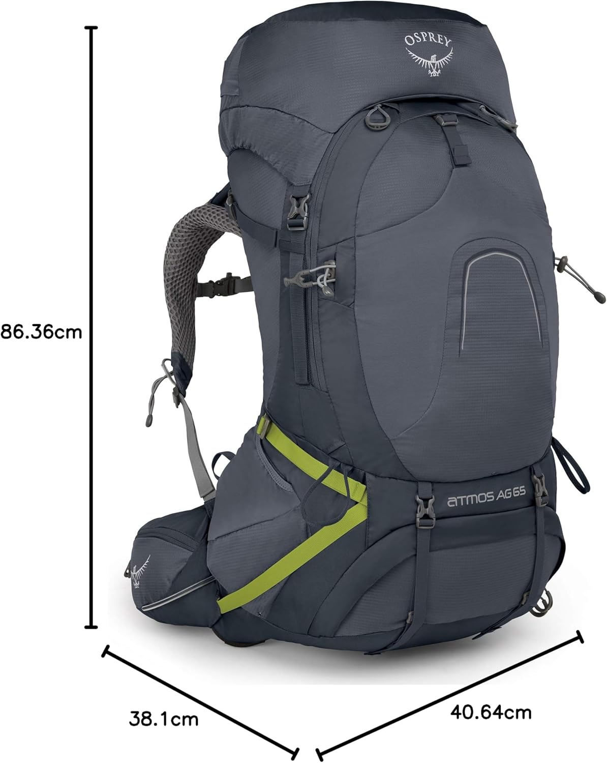 Osprey Atmos AG 65 Mens Backpacking BackpackAbyss Grey