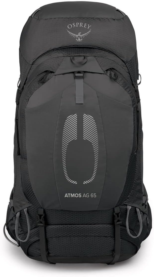 Osprey Atmos AG 65L Mens Backpacking Backpack Venturi Blue SMBlack