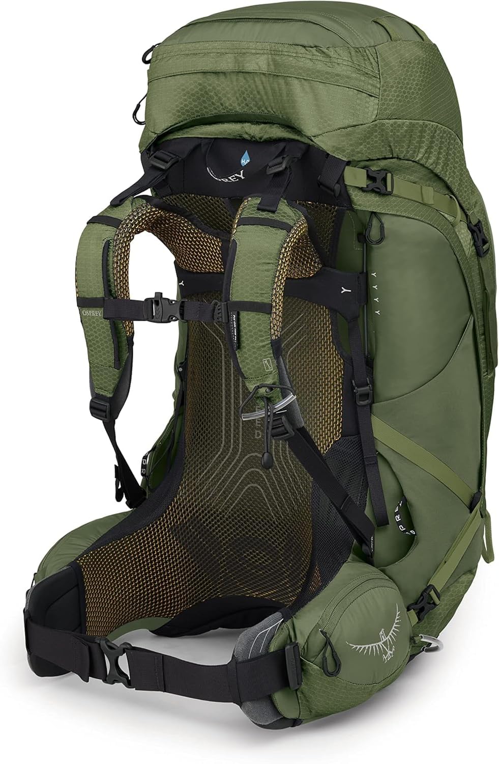 Osprey Atmos AG 65L Mens Backpacking Backpack Venturi Blue SMMythical Green