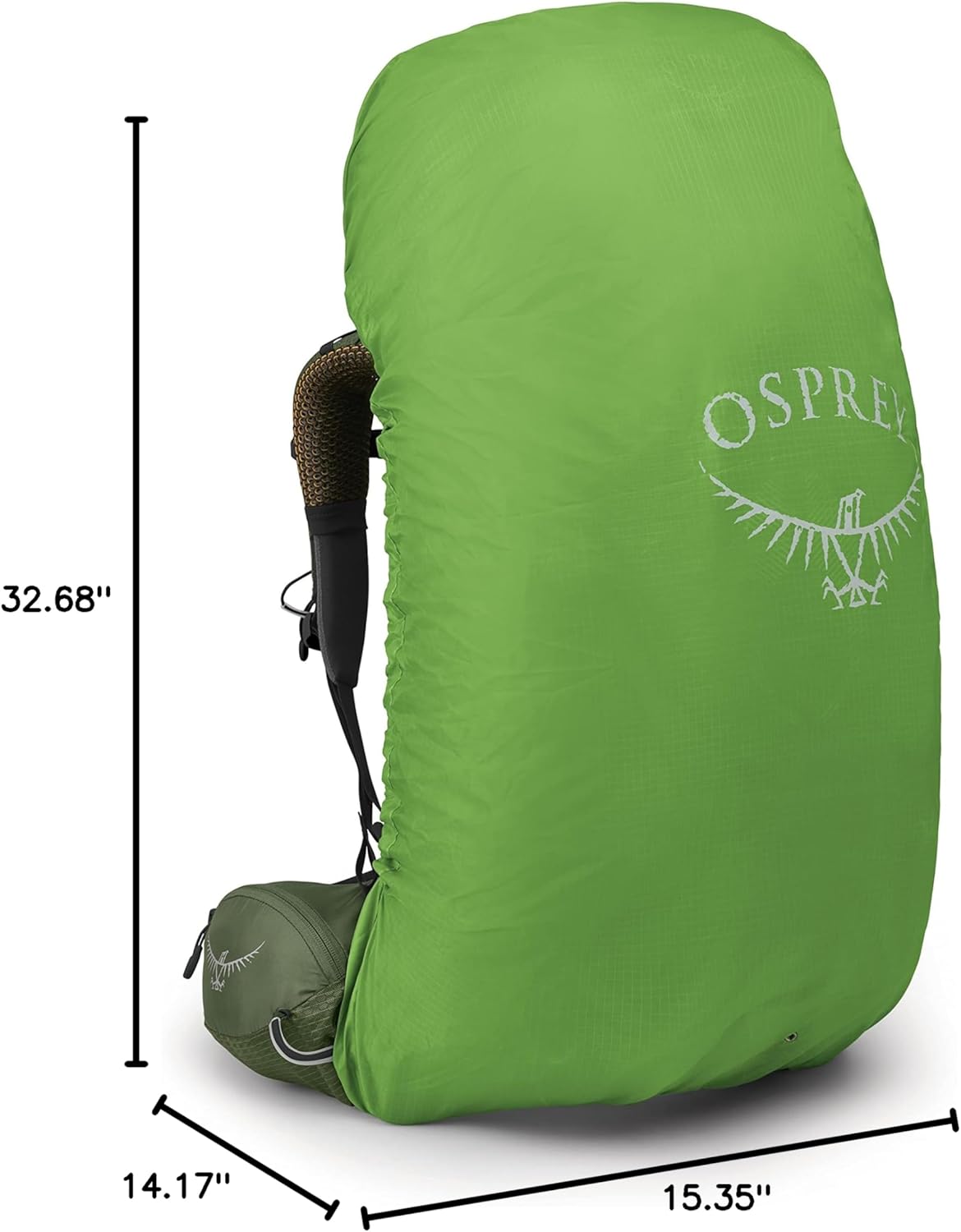 Osprey Atmos AG 65L Mens Backpacking Backpack Venturi Blue SMMythical Green