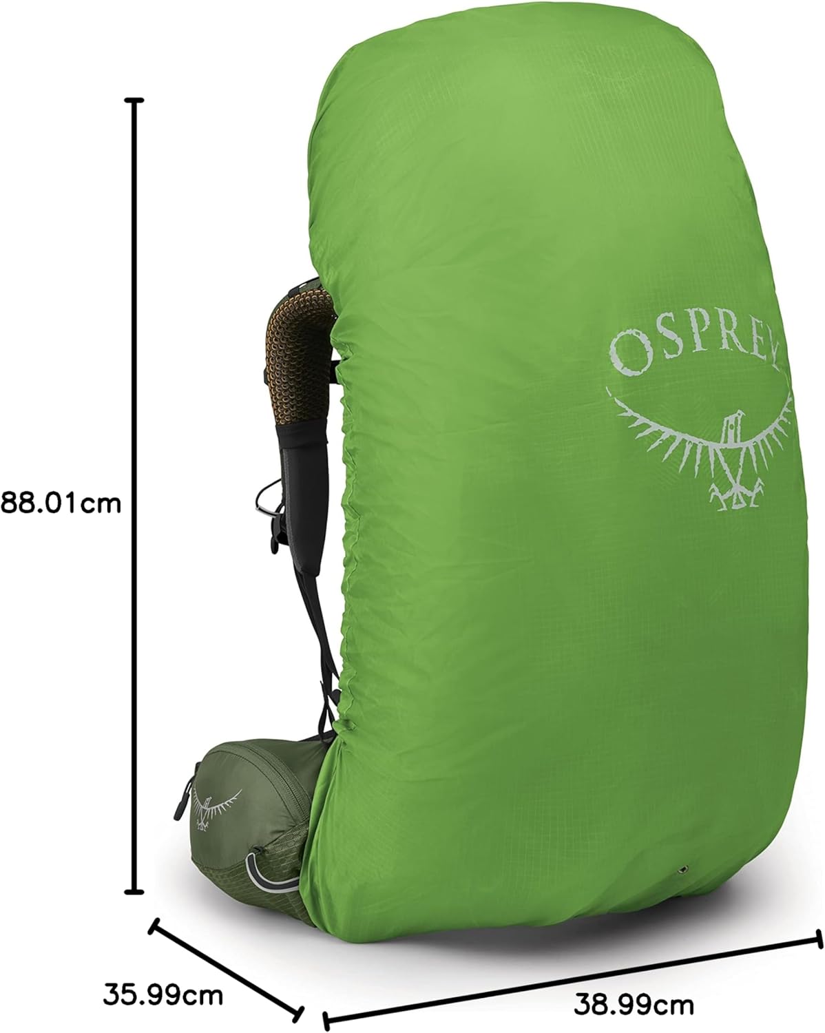 Osprey Atmos AG 65L Mens Backpacking Backpack Venturi Blue SMMythical Green