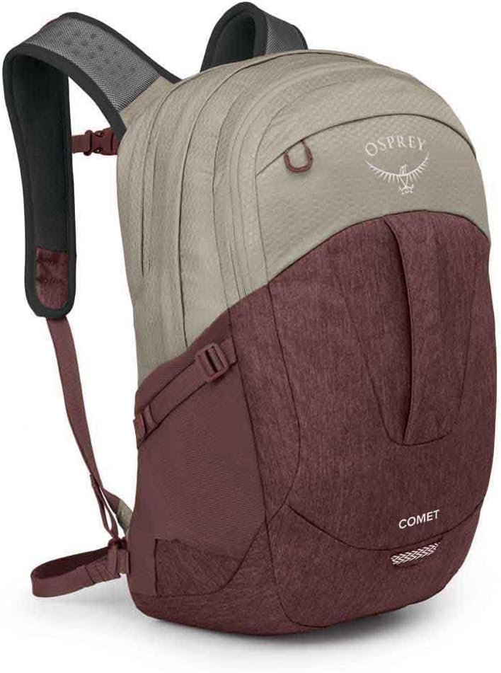 Osprey Comet Laptop Backpack BlackSawdust TanRaisin Red